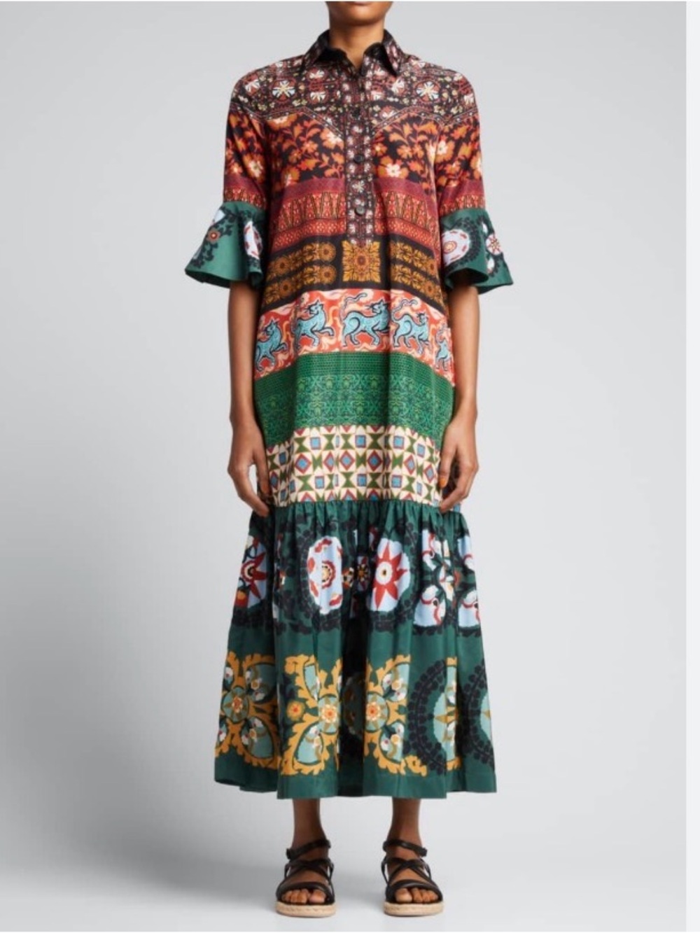 LA Double J Bohemian Patchwork Maxi Dress